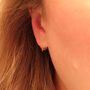 Dainty Lotus Huggie Hoops, thumbnail 3 of 5