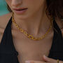 Ancient Allure Textured Gold Plated Link Necklace, thumbnail 1 of 6