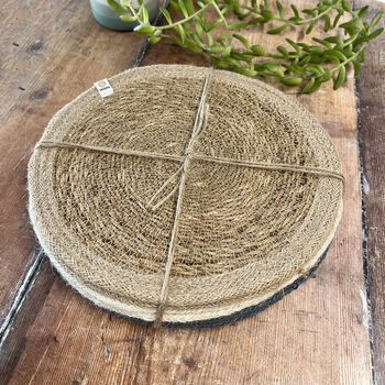 Respiin Set Of Six Seagrass And Jute Tablemats Naturals, 2 of 8