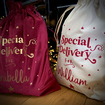 Personalised Special Delivery Christmas Eve Sack, 4 of 7