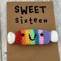 Sweet Sixteen Crochet 16th Birthday Card Handmade, thumbnail 3 of 12