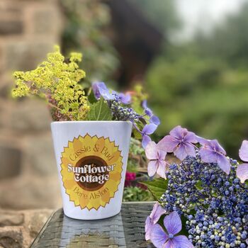 Sunflower House Number / Name Plant Pot, 2 of 6