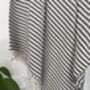 Black Striped Design Cotton Bedspread, thumbnail 6 of 8