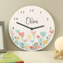 Personalised Floral Wooden Childrens Clock, thumbnail 1 of 3