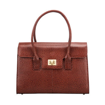 Ladies Luxury Leather Business Bag 'Fabia Croco', 2 of 9