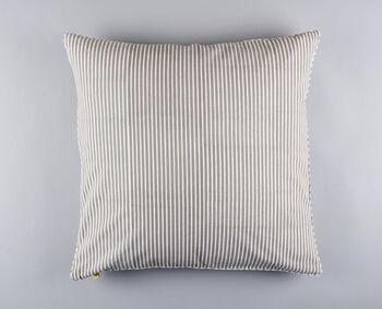 Baga Stripe French Grey Hand Block Cushion Cover, 2 of 3
