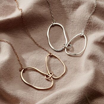 Fine Organic Personalised Interlinking Hoops Necklace, 4 of 9