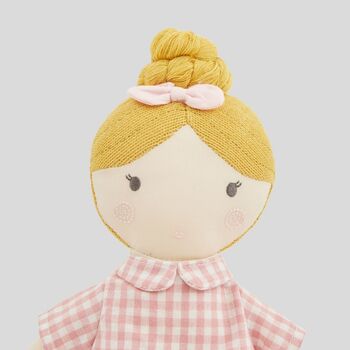 Personalised My 1st Doll In Pink Dress Blonde Hair, 4 of 6