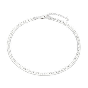 Sterling Silver Chunky Flat Snake Chain Necklace, 4 of 5
