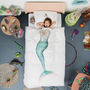 Snurk Children's Mermaid Duvet Bedding Set, thumbnail 1 of 2