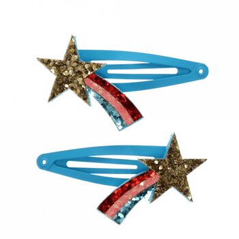 Shooting Stars Glitter Hair Clips, 2 of 4