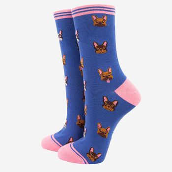 Women's French Bulldog Bamboo Dog Socks, 2 of 4