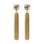 White Topaz Gold Fringe Designer Earrings Gift For Her, thumbnail 1 of 2