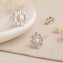 Sterling Silver Pearl Daisy Flower Tiny Stud Earrings, thumbnail 4 of 11