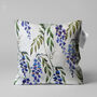 Blue Wisteria With Green Leaves Cushion Cover, thumbnail 1 of 7