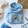 Cowl Neck Luxe Baby Blue Hoodie, thumbnail 7 of 9