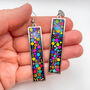 Long Disco Earrings Handmade With Colourful Sparkles, thumbnail 1 of 10
