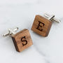 Personalised Wooden Initial Cufflinks, thumbnail 1 of 2