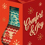 ‘Comfort And Joy’ Funny Christmas Socks Card, thumbnail 2 of 3