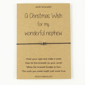 A Christmas Wish For Wonderful Nephew Charm Bracelet And Card, 3 of 4