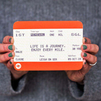 Personalised Train Ticket Birthday Card, 3 of 5