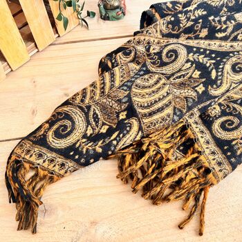 Vintage Paisley Woven Throw Blanket Or Oversized Scarf, 9 of 12