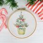 Christmas Tree Mini Embroidery Hoop Kit, thumbnail 1 of 8