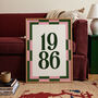 Personalised Birth Year Print With Checkerboard Frame, thumbnail 1 of 12
