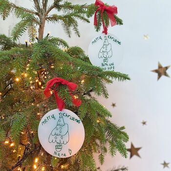 Personalised Kids Artwork Christmas Tree Decoration, 2 of 8