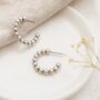 Recycled Sterling Silver Beaded Hoop Earrings – 21mm, thumbnail 3 of 4
