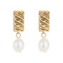 Woven Drop Pearl Earrings, thumbnail 2 of 4