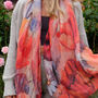 Poppy Flower And Butterfly Lightweight Scarf, thumbnail 1 of 4