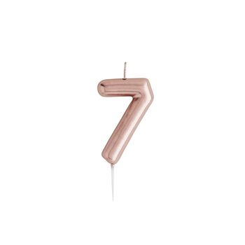 Rose Gold Number Seven Candle, 2 of 2