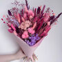 Bright Pink And Purple Dried Flower Bouquet, thumbnail 1 of 9