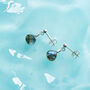 Labradorite Drop Stud Earrings Second Light Collection, thumbnail 2 of 4