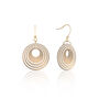 Pearlescent Taupe And Cream Stripey Circular Earrings, thumbnail 1 of 6