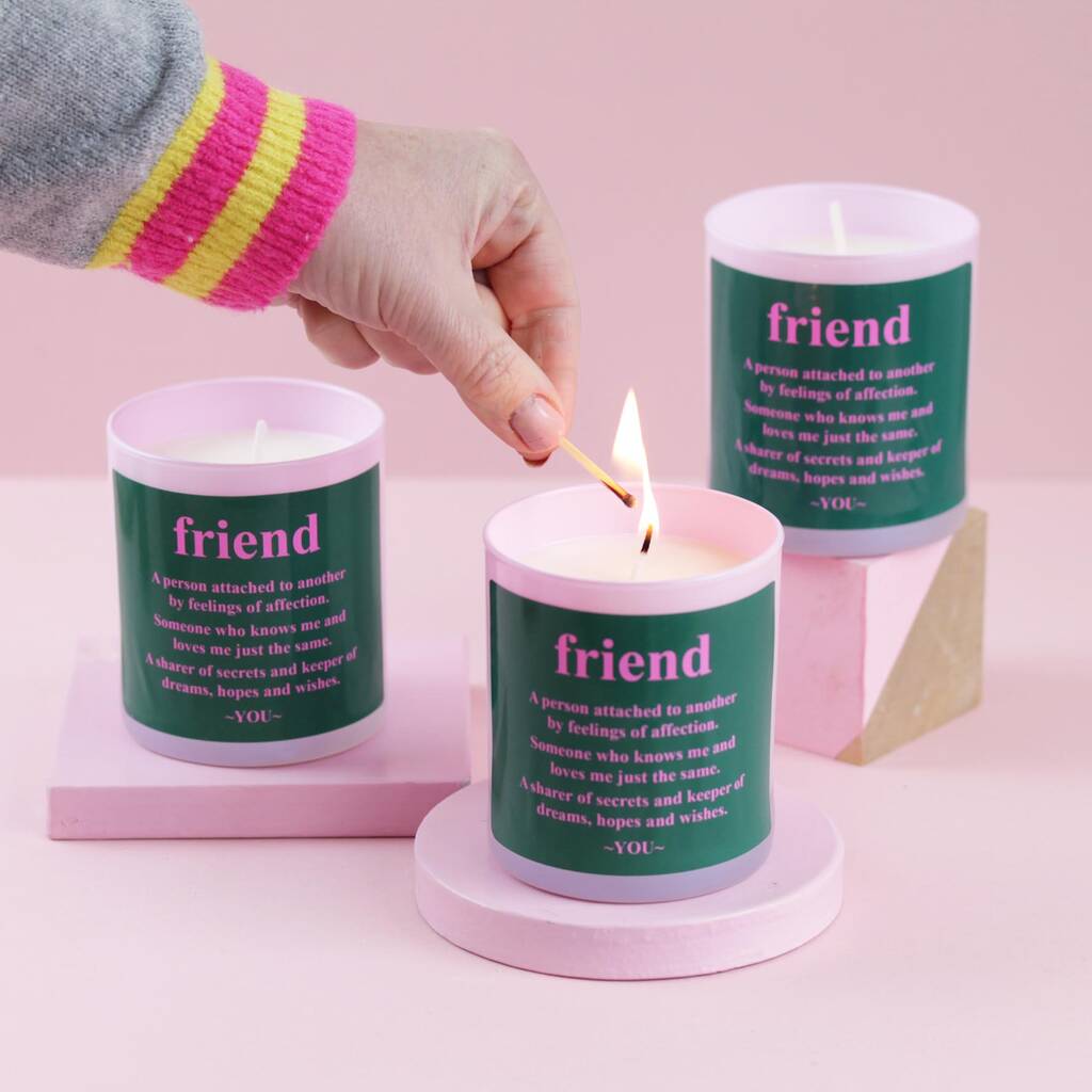 Friends Scented Candle In Pink Container By Hem Studios