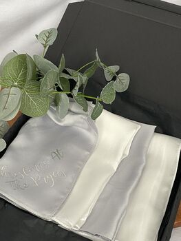 Personalised Reusable Silver And White Napkin Set, 6 of 10