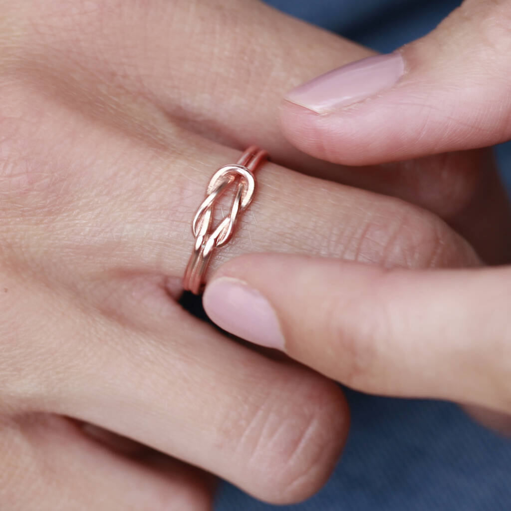 18ct Rose Gold Vermeil Friendship Knot Ring By Holly Blake