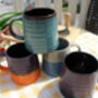 Set Of Four Reactive Glaze Brûlée Mugs In Assorted Alternative Glazes, thumbnail 9 of 11