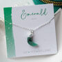 Emerald May Birthstone Moon Necklace, thumbnail 1 of 11