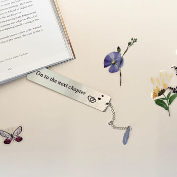 'A New Chapter Begins…' Bookmark With Feather Charm, 4 of 12