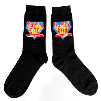 Personalised Super Dad Mens Socks, 2 of 3