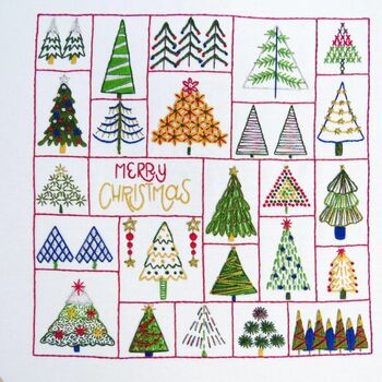 Oh Christmas Tree Festive Embroidery Kit, 10 of 10