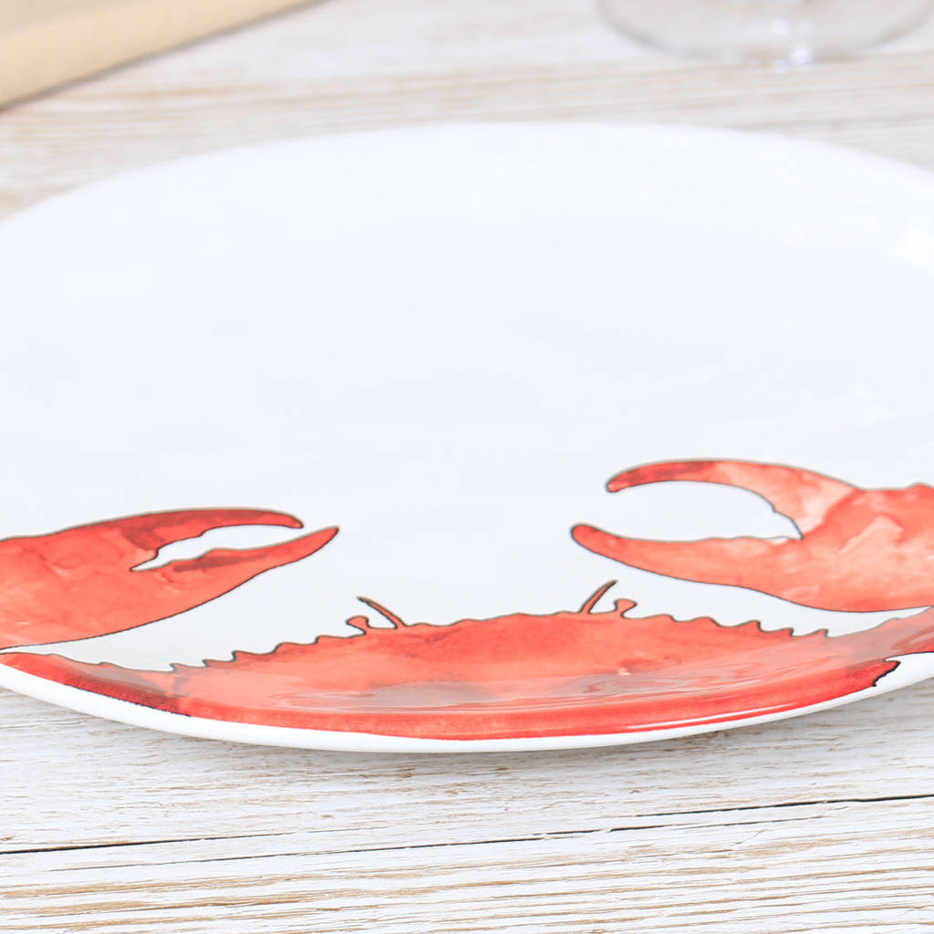 Set Of Two Matching Crab Dinner Plates By Dibor