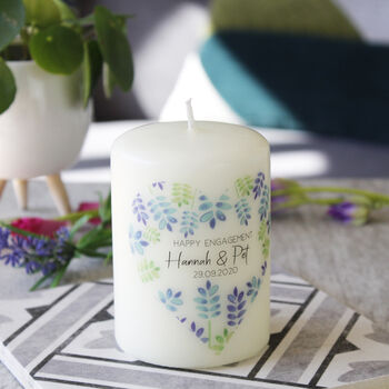 Floral Heart Happy Engagement Candle, 7 of 12