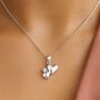 Mother And Daughter Linked Hearts Sterling Silver Necklace, thumbnail 3 of 6