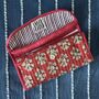 Quilted Block Print Toiletry Roll Up Pouch: Travel Kit, thumbnail 3 of 11