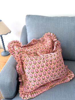 Floral Ruffle Cushion, 3 of 3