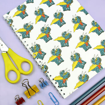 Superhero Dinosaur Spiral Notebook, 2 of 7